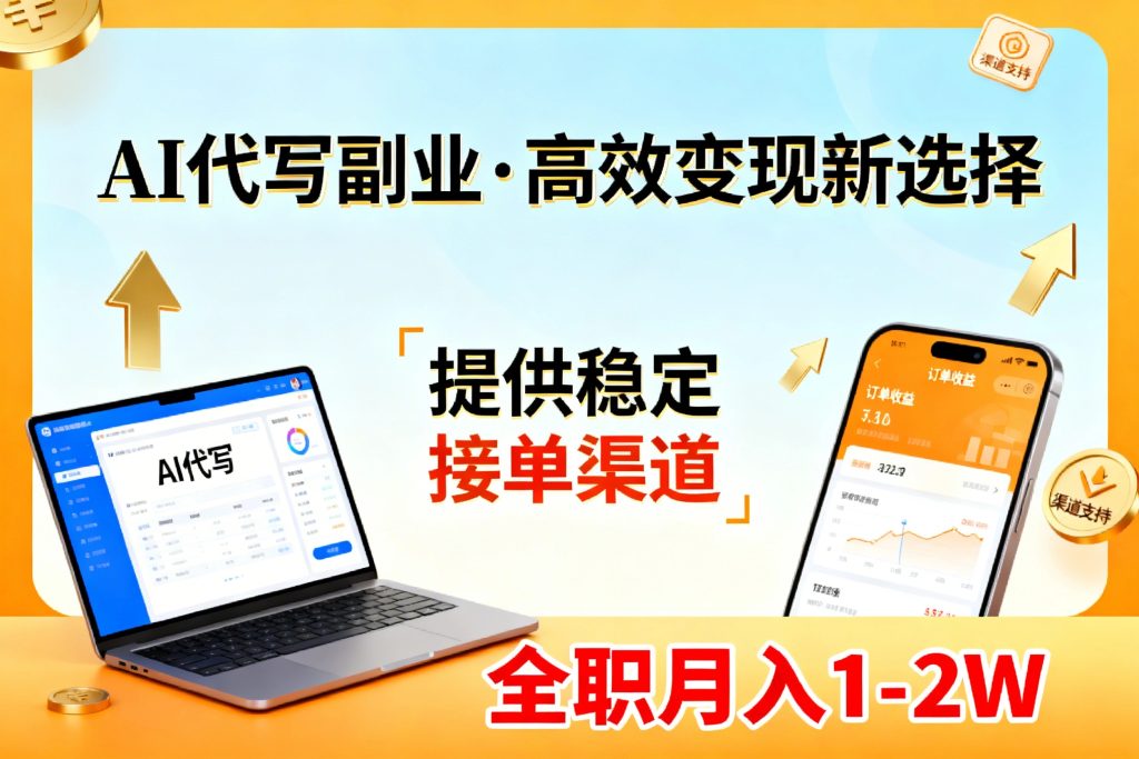 AI代写副业，高效变现，提供渠道，永不失业副业兼职 全职月入1-2W【SOP手册】-资源教程须哥