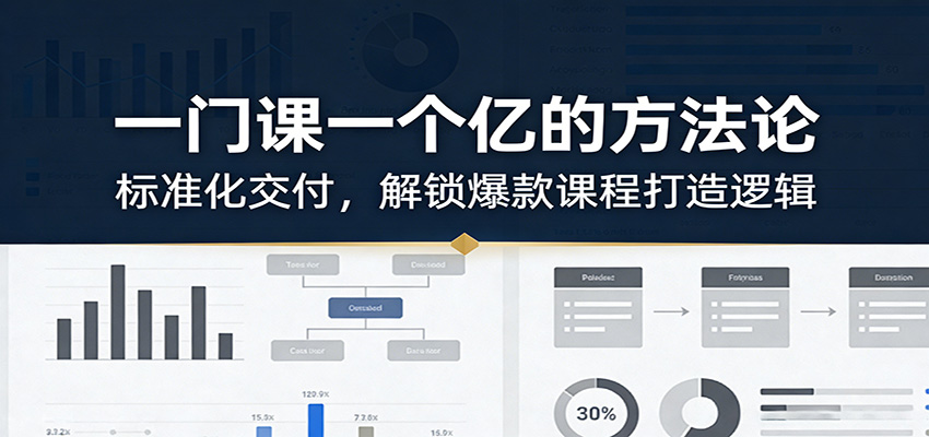 一门课一个亿的方法论：标准化交付，解锁爆款课程打造逻辑-资源教程须哥