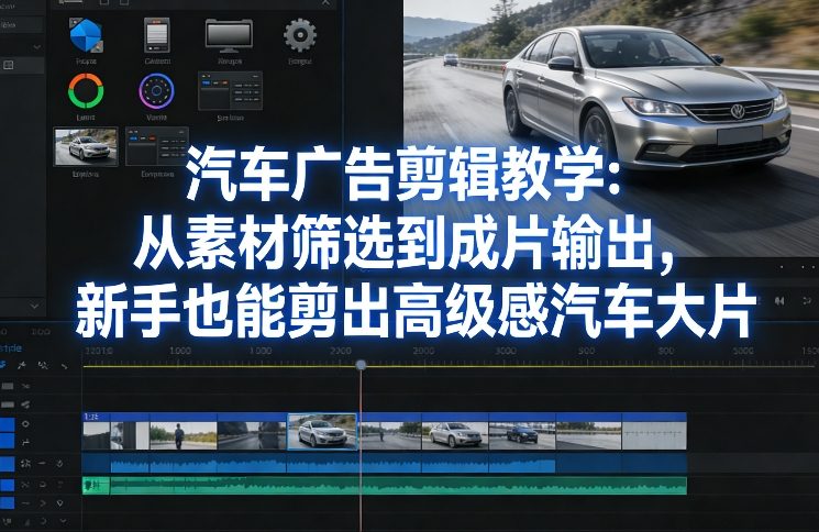 汽车广告剪辑教学：从素材筛选到成片输出，新手也能剪出高级感汽车大片-资源教程须哥
