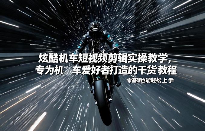 炫酷机车短视频剪辑实操教学，专为机车爱好者打造的干货教程，零基础也能轻松上手-资源教程须哥