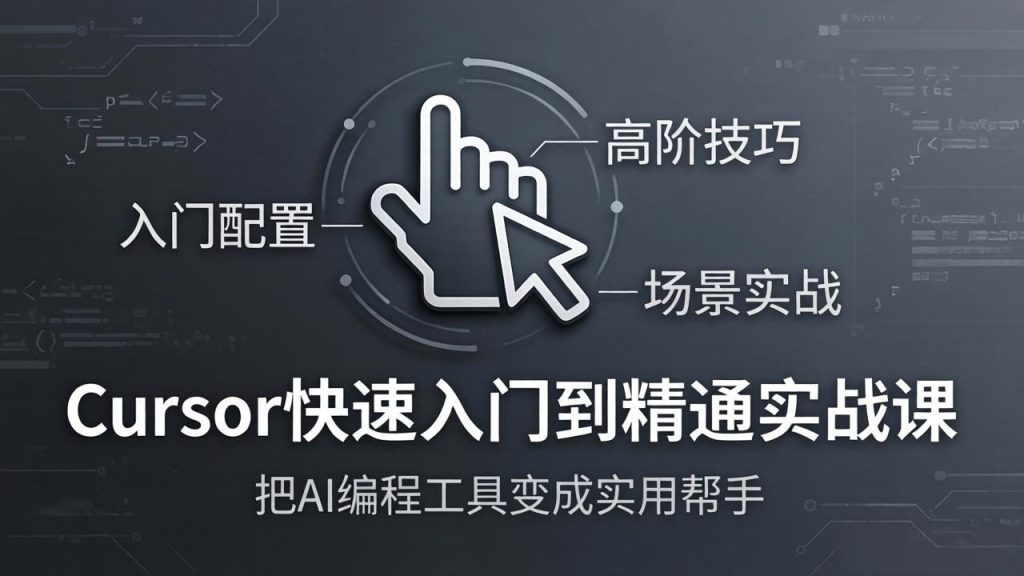 Cursor快速入门到精通实战课：入门配置+高阶技巧+场景实战，把AI编程工具变成实用帮手-资源教程须哥