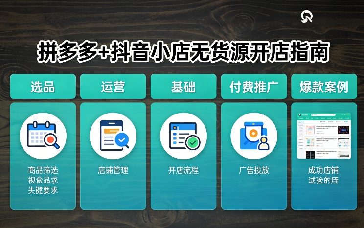 拼多多+抖音小店无货源开店,包括:选品、运营、基础、付费推广、爆款案例等(更新26年3月)-资源教程须哥