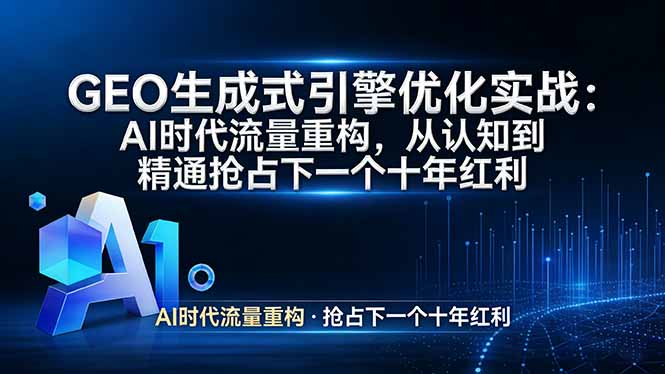 GEO 生成式引擎优化实战：AI时代流量重构，从认知到精通抢占下一个十年红利-资源教程须哥
