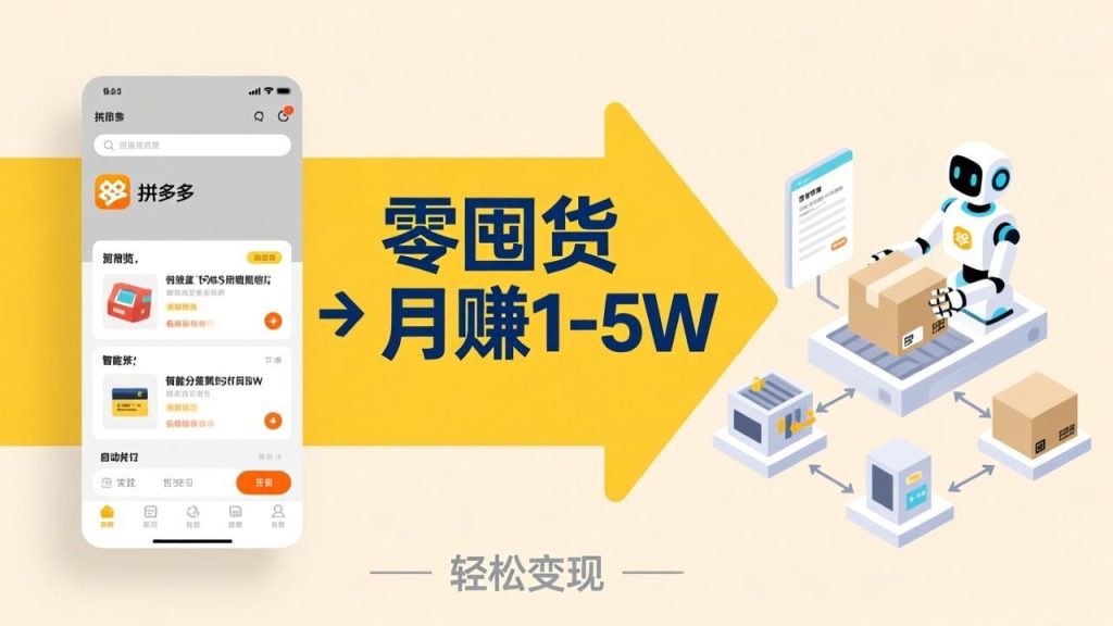 不用囤货不用跑单！拼多多虚拟玩法，机器人管理发货和客服，帮你月赚 1-5W-资源教程须哥