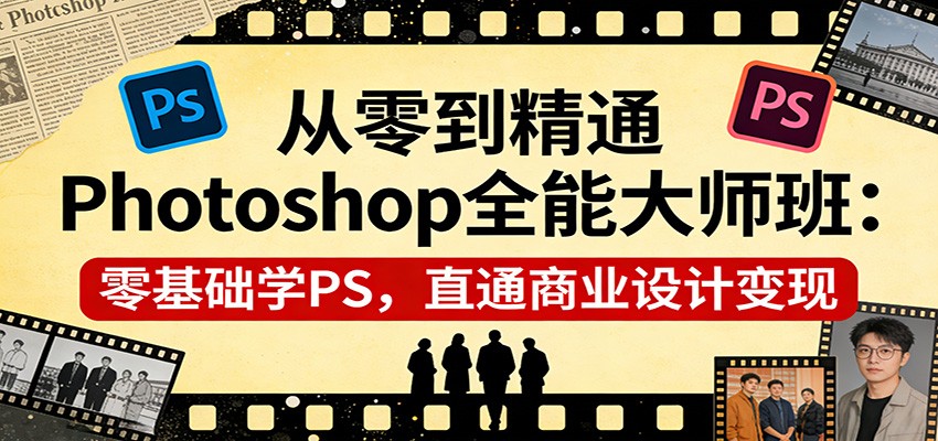 从零到精通Photoshop全能大师班：零基础学PS，直通商业设计变现-资源教程须哥