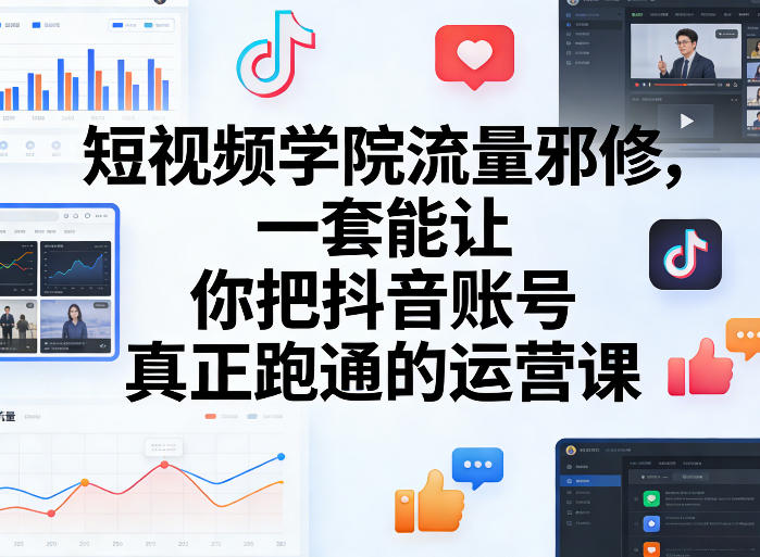 短视频学院流量邪修,一套能让你把抖音账号真正跑通的运营课-资源教程须哥