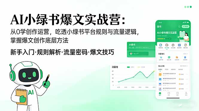 AI 小绿书爆文实战营：从0学创作运营，吃透小绿书平台规则与流量逻辑，掌握爆文创作底层方法-资源教程须哥