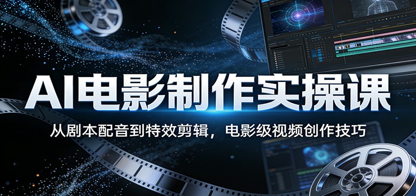 AI电影制作实操课：从剧本配音到特效剪辑，电影级视频创作技巧-资源教程须哥