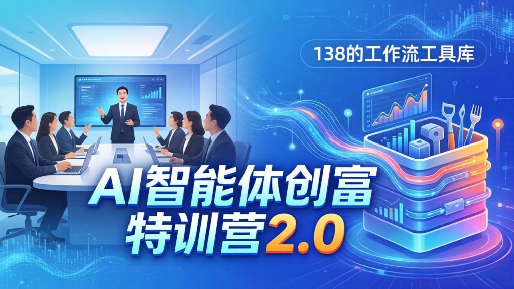 AI智能体创富训练营2.0：3天闭门直播+视频课+工具库，从0到1搭建智能体附138个工作流-资源教程须哥