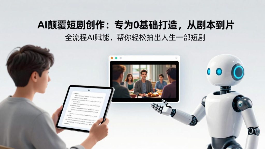 AI颠覆短剧创作：专为0基础打造，从剧本到成片全流程AI赋能，帮你轻松拍出人生第一部短剧-资源教程须哥