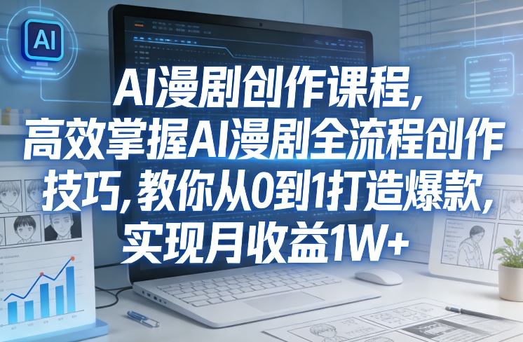 某社群AI漫剧创作课程，高效掌握AI漫剧全流程创作技巧，教你从0到1打造爆款，实现月收益1W+-资源教程须哥