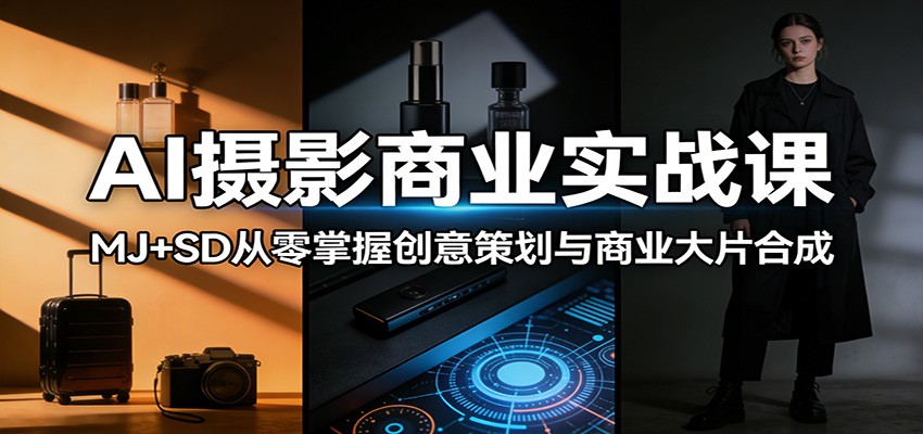 AI摄影商业实战课：MJ+SD从零掌握创意策划与商业大片合成-资源教程须哥