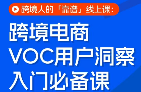 跨境电商VOC用户洞察入门必备课-资源教程须哥