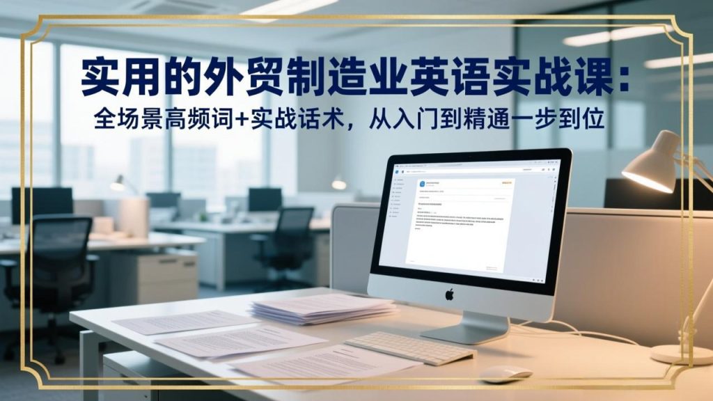 实用的外贸制造业英语实战课：全场景高频词+实战话术，从入门到精通一步到位-资源教程须哥