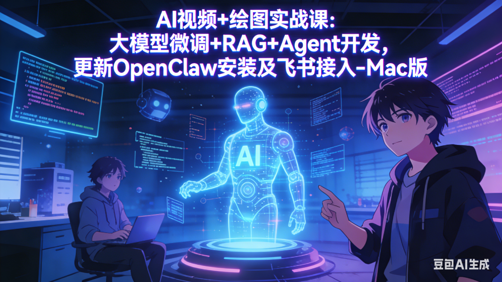 AI视频+绘图实战课：大模型微调+RAG+Agent开发，更新OpenClaw安装及飞书接入-Mac版-资源教程须哥
