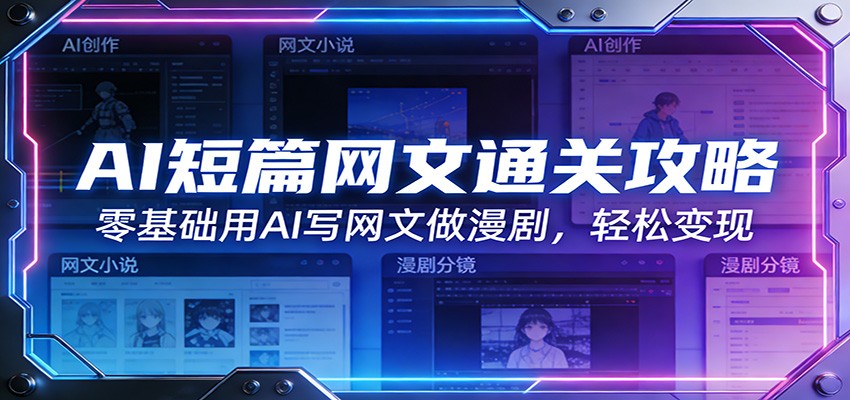 AI短篇网文通关攻略：零基础用AI写网文做漫剧，轻松变现-资源教程须哥