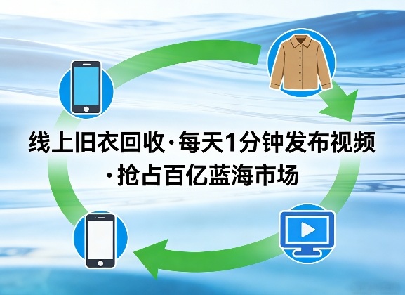 线上旧衣回收项目，我们给你提供视频，每天花一分钟发布视频，抢占百亿蓝海市场【揭秘】-资源教程须哥