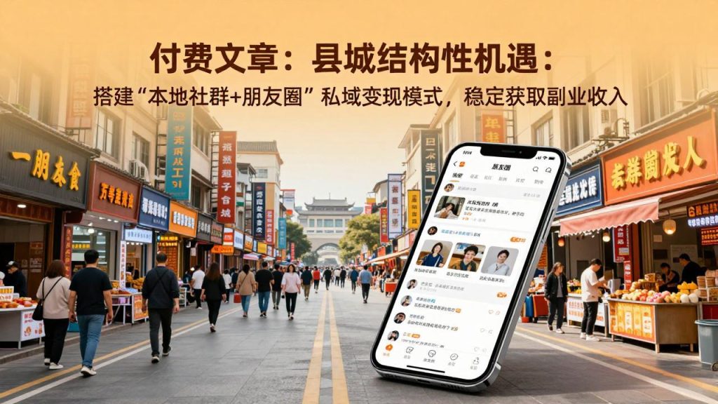 付费文章：县城结构性机遇：搭建“本地社群+朋友圈”私域变现模式，稳定获取副业收入-资源教程须哥