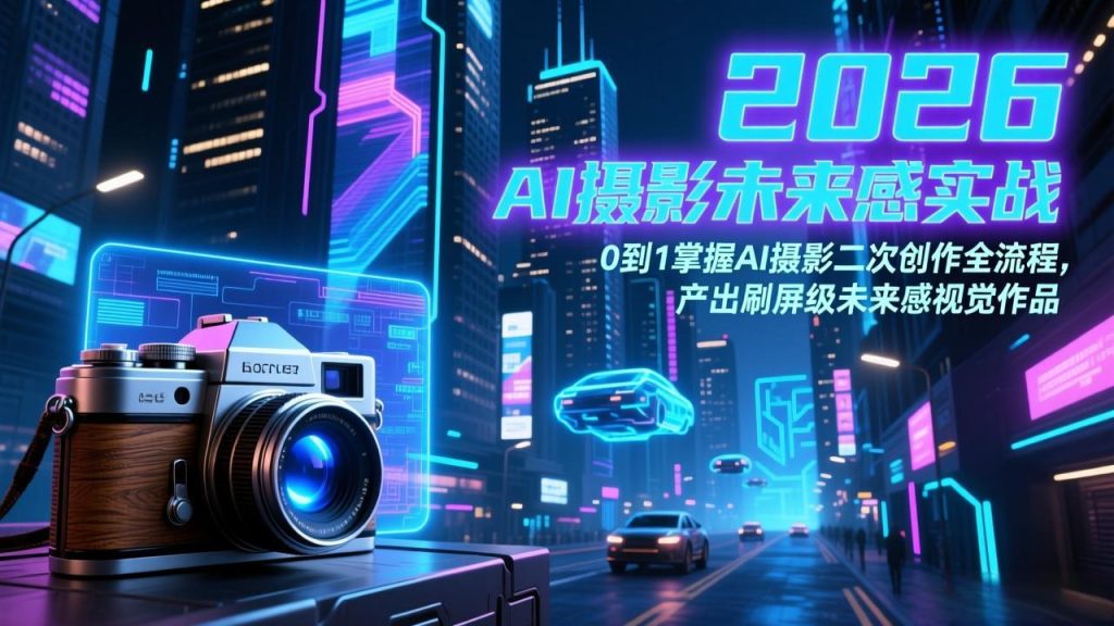 2026 AI摄影未来感实战：0到1掌握AI摄影二次创作全流程，产出刷屏级未来感视觉作品-资源教程须哥