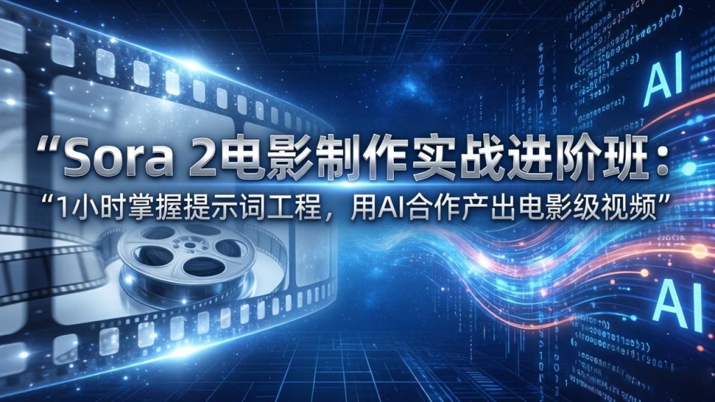 Sora 2电影制作实战进阶班：1小时掌握提示词工程，用AI合作产出电影级视频-资源教程须哥