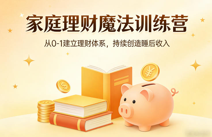 家庭理财魔法训练营，从0-1建立理财体系，持续创造睡后收入-资源教程须哥