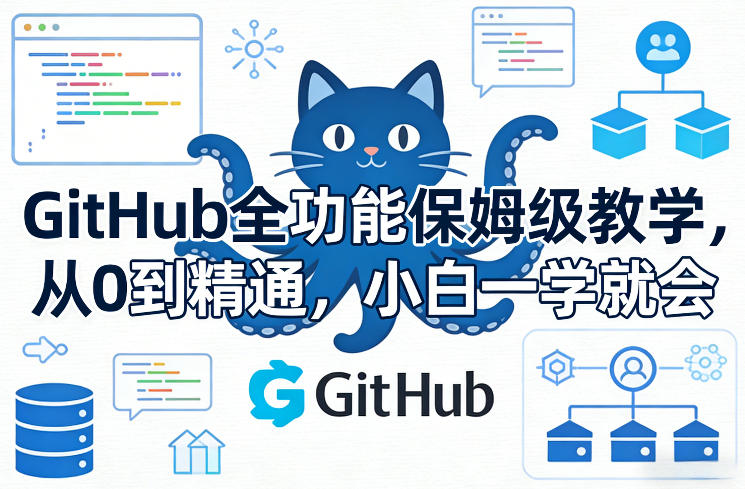 GitHub全功能保姆级教学，从0到精通，小白一学就会-资源教程须哥