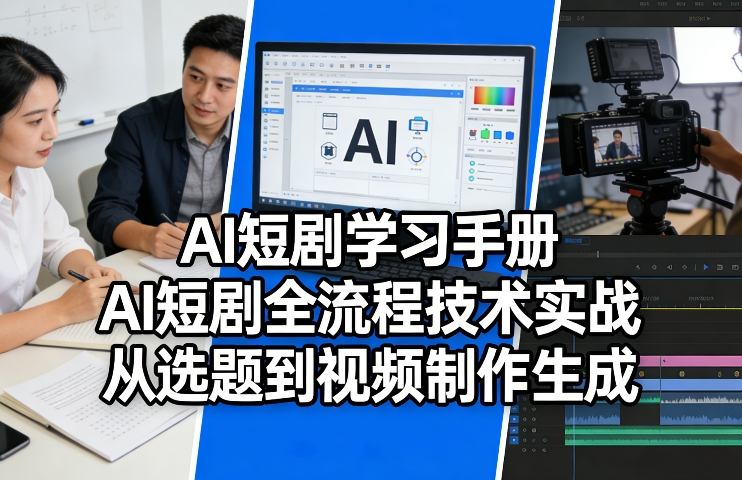 AI短剧学习手册，AI短剧全流程技术实战，从选题到视频制作生成-资源教程须哥
