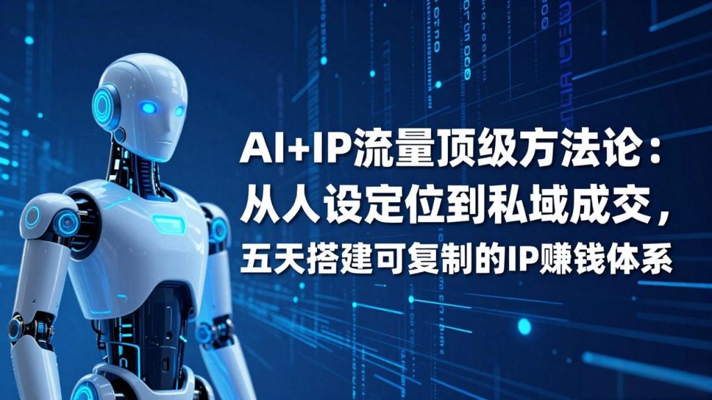 AI+IP顶级方法论：从人设定位到私域成交，五天搭建可复制的IP赚钱体系-资源教程须哥