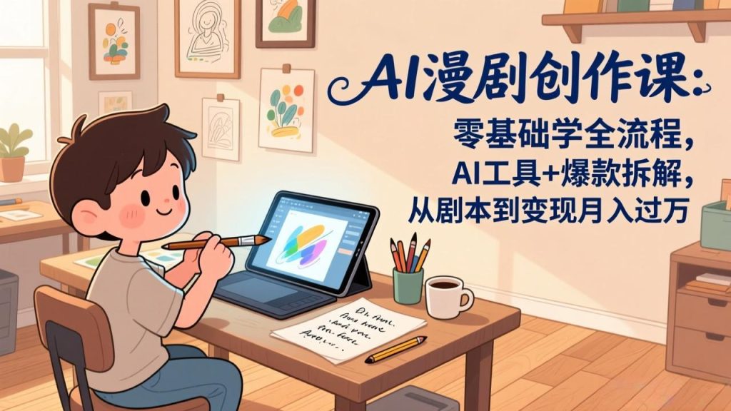 AI漫剧创作课：零基础学全流程，AI工具+爆款拆解，从剧本到变现月入过万-资源教程须哥