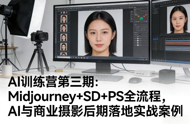 AI训练营第三期：Midjourney+SD+PS全流程，AI与商业摄影后期落地实战案例-资源教程须哥