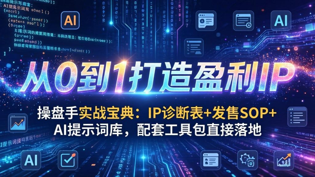 操盘手实战宝典：IP诊断表+发售SOP+AI提示词库，配套工具包直接落地，从0到1打造盈利IP-资源教程须哥