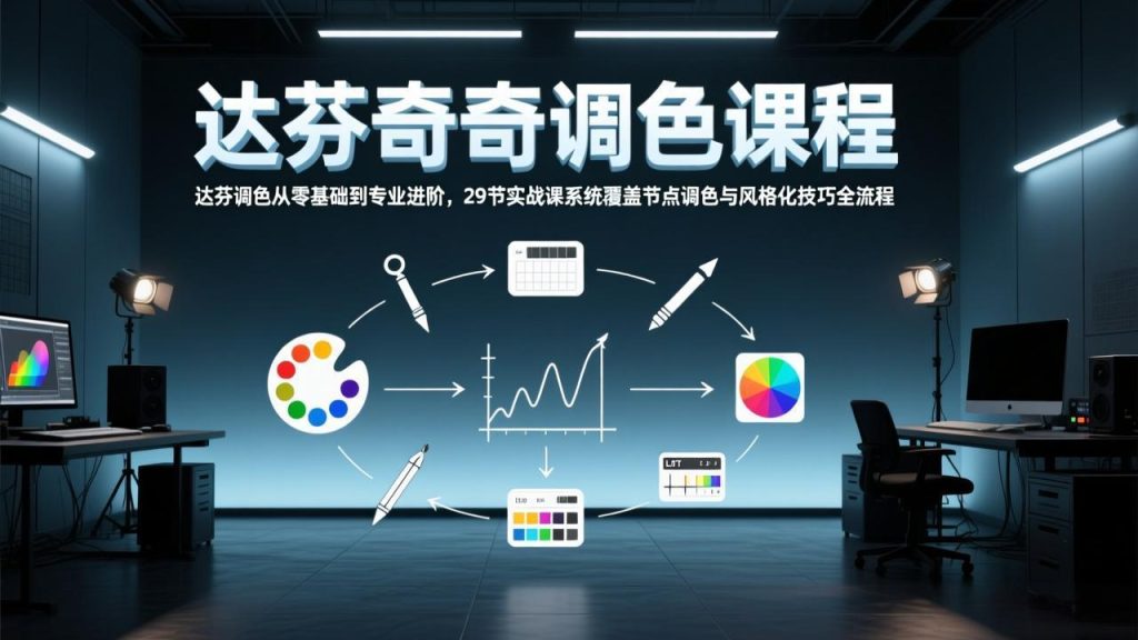 达芬奇调色从零基础到专业进阶，29节实战课系统覆盖节点调色与风格化技巧全流程-资源教程须哥