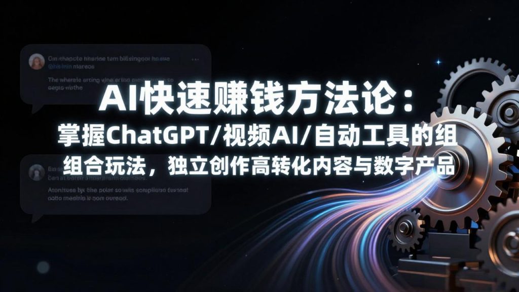AI快速赚钱方法论：掌握ChatGPT/视频AI/自动化工具的组合玩法，独立创作高转化内容与数字产品-资源教程须哥