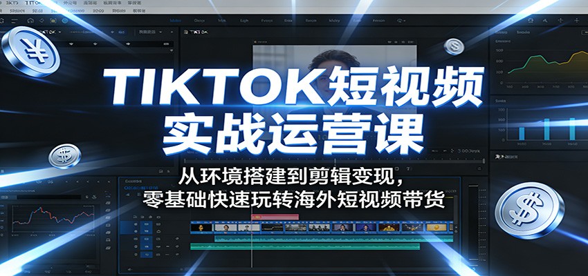 TIKTOK短视频实战运营课：从环境搭建到剪辑变现，零基础快速玩转海外短视频带货-资源教程须哥