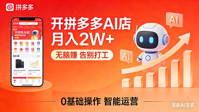 开一家拼多多AI店，月入2W+，无脑赚，告别打工，附SOP手册-资源教程须哥