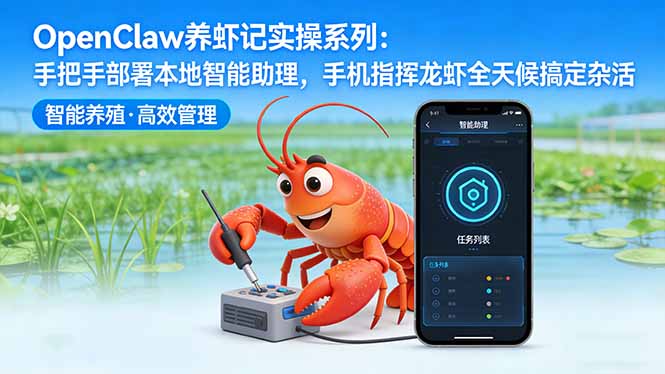 OpenClaw养虾记实操系列-更新:手把手部署本地智能助理,手机指挥龙虾全天候搞定杂活-资源教程须哥