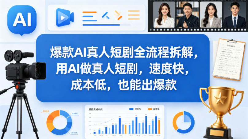 爆款AI真人短剧全流程拆解，用AI做真人短剧，速度快，成本低，也能出爆款-资源教程须哥