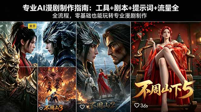 专业AI漫剧制作指南：工具+剧本+提示词+流量全流程，零基础也能玩转专业漫剧制作-资源教程须哥