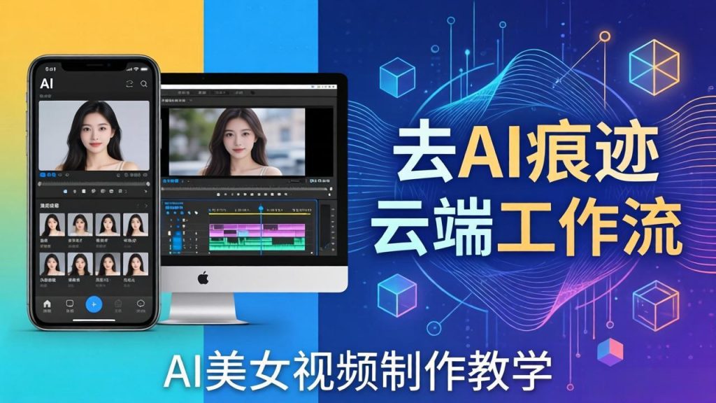 AI美女视频制作教学：去AI痕迹，云端工作流出图，手机电脑均可，不需要配置-资源教程须哥