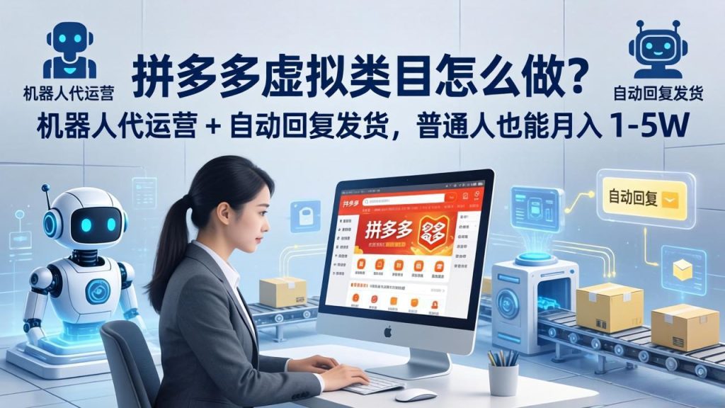 拼多多虚拟类目怎么做？机器人代运营 + 自动回复发货，普通人也能月入 1-5W-资源教程须哥