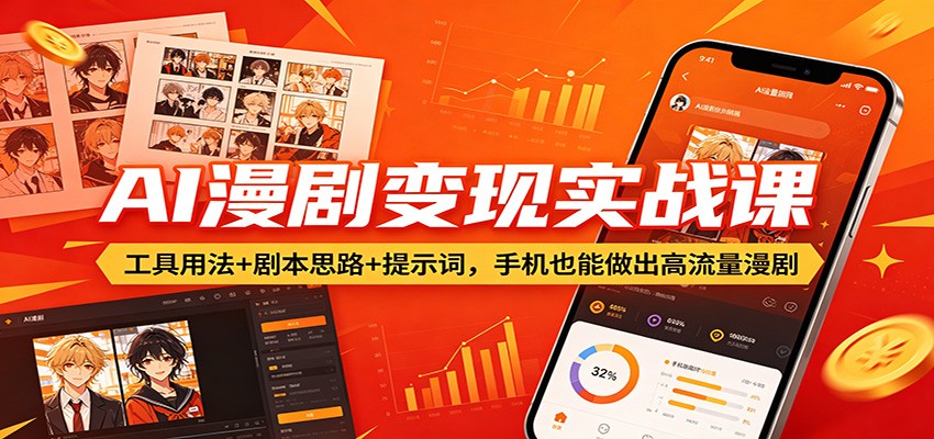 AI漫剧变现实战课：工具用法+剧本思路+提示词，手机也能做出高流量漫剧-资源教程须哥