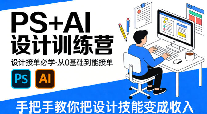 设计接单必学，PS+AI设计训练营，从0基础到能接单，手把手教你把设计技能变成收入-资源教程须哥