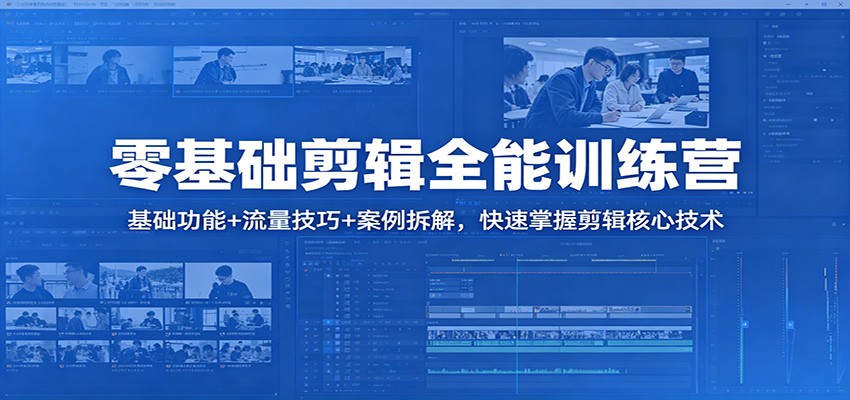 零基础剪辑全能训练营：基础功能+流量技巧+案例拆解，快速掌握剪辑核心技术-资源教程须哥