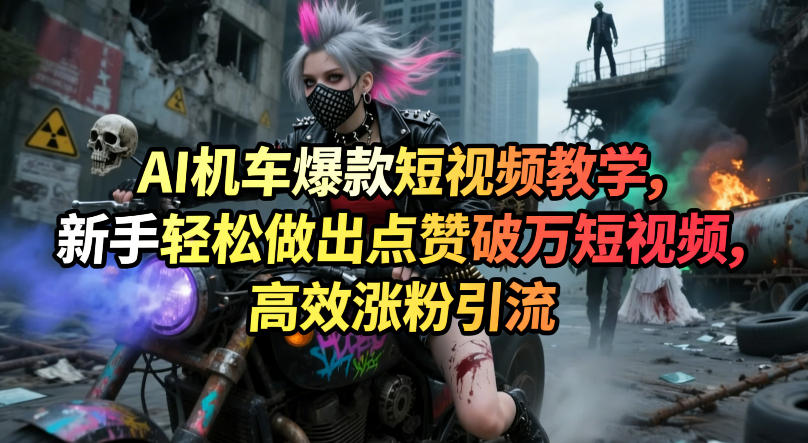 AI机车爆款短视频教学,新手轻松做出点赞破万短视频,高效涨粉引流-资源教程须哥
