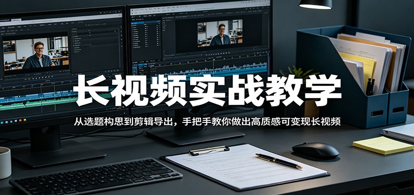 长视频实战教学，从选题构思到剪辑导出，手把手教你做出高质感可变现长视频-资源教程须哥