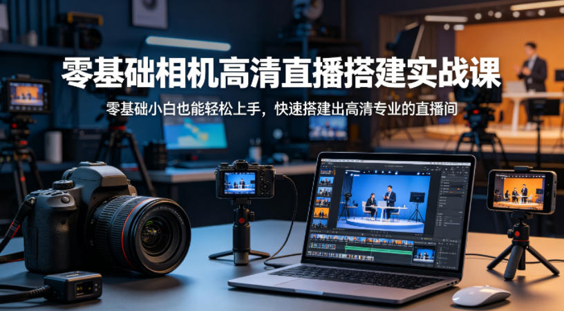 零基础相机高清直播间搭建实战课，小白也能轻松上手，快速搭建出高清专业的直播间-资源教程须哥