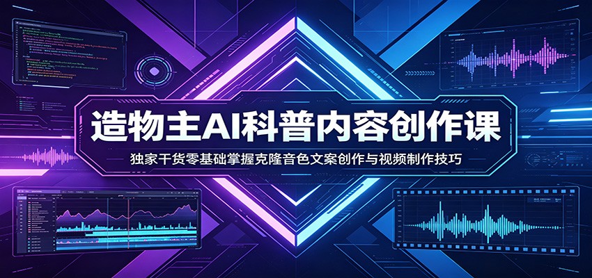 AI科普内容创作课：独家干货零基础掌握克隆音色文案创作与视频制作技巧-资源教程须哥