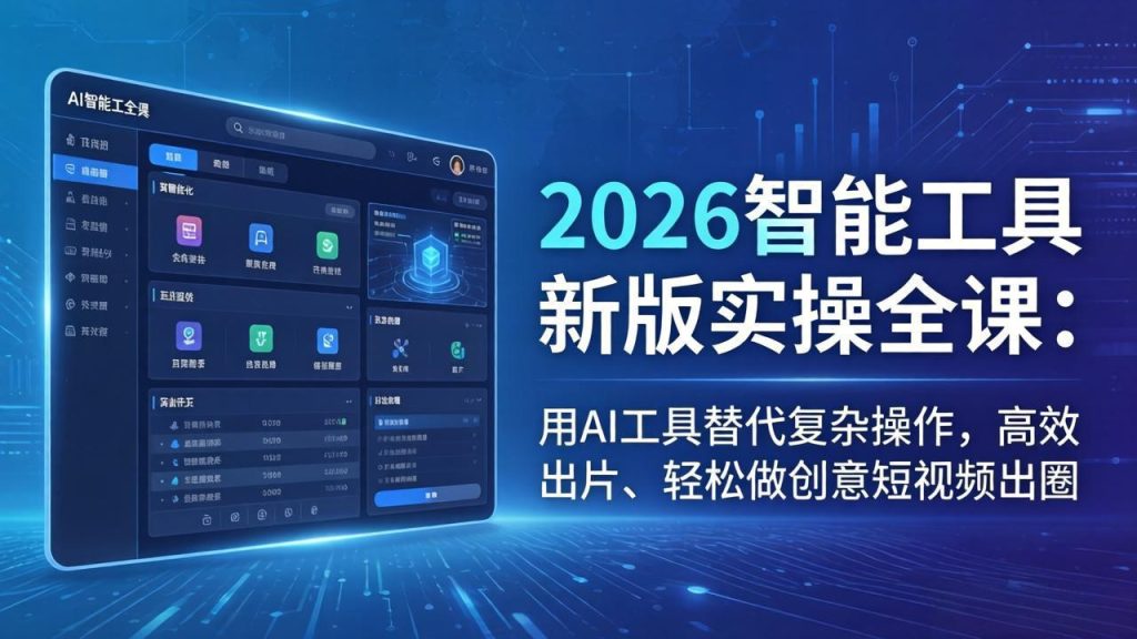 2026智能工具新版实操全课:用AI工具替代复杂操作,高效出片、轻松做创意短视频出圈-资源教程须哥