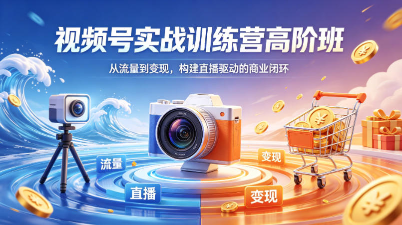 视频号实战训练营高阶班，从流量到变现，构建直播驱动的商业闭环(26年4月)-资源教程须哥