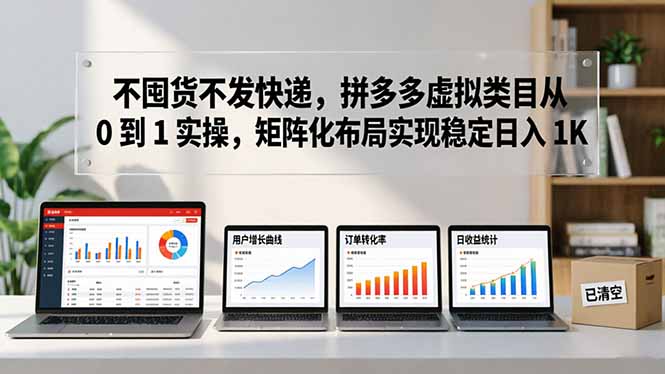 不囤货不发快递，拼多多虚拟类目从 0 到 1 实操，矩阵化布局实现稳定日入 1K-资源教程须哥